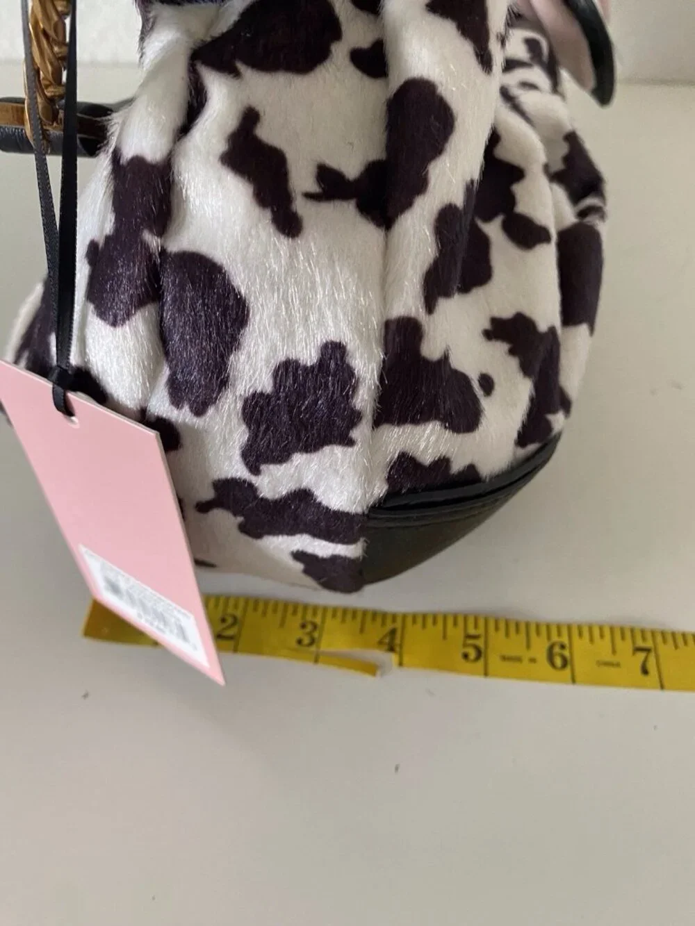 Juicy Couture Romance Cow Print Hobo Coho Bag‎ Liquorice White W/Charm Viral NEW